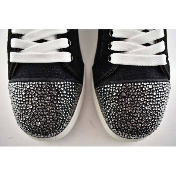 Christian Louboutin Louis Junior P Strass Donna Flat Black Low Top Sneaker 37 - Picture 7 of 12